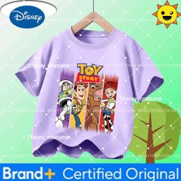 Disney Hot Disney 2026 Baby Boys and Girls Short Sleeve T-Shirt Toy Story Woody and Buzz Lightyear Printed Crew Neck C260720