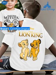 Disney Disney Lion King Themed T-shirt for Boys 100 Cotton Cartoon Character Print Casual Everyday Summer Top C260720