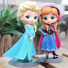 Disney Princess Q Elsa Anna Figures PVC Model Doll Action Collection Figurine Toy for children gift desktop ornament C260720