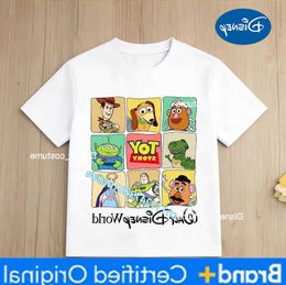 Disney 2026 New Toy Story Childrens Pure Cotton ShortSleeved Boys Sportswear Casual Shirt Disney Cartoon Print Summer TShirt C26