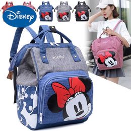 Disney New Disney Diaper Bags Women Backpack Mickey Mouse Travel Nursing Bag Baby Care Large Capacity Mommy Multifunction Shoulder BagXJ250515